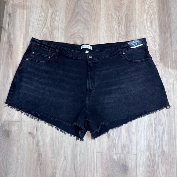 NWT Abercrombie & Fitch 90s Relaxed Cutoff Shorts Denim Curve Love 37/24 Plus SZ - Picture 7 of 12